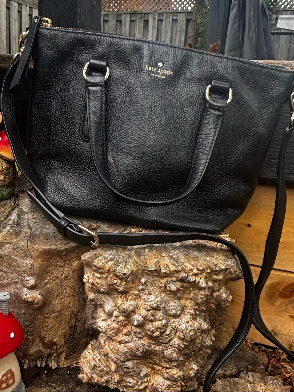 Kate Spade New York Black Pebbled Leather Satchel